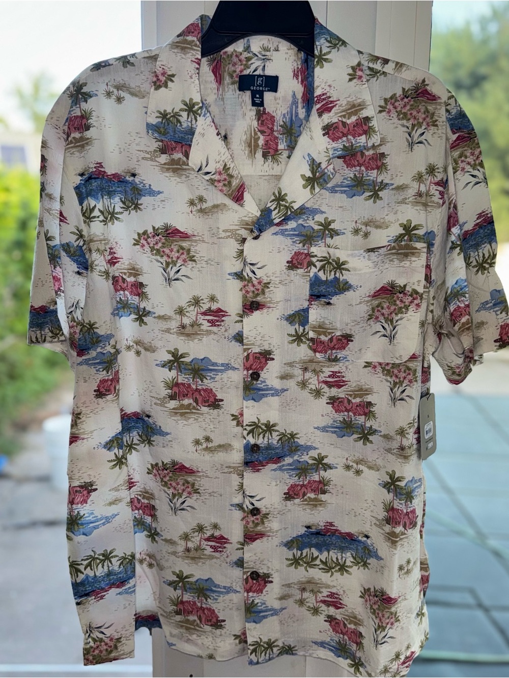 Men's XL Linen Blend Tropical Hawaiian Camp Shirt Beach Vacation Resort NWT - Picture 3 of 16